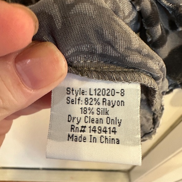 Johnny Was Charcoal Patterned Velvet Blouse - Picture 5 of 5